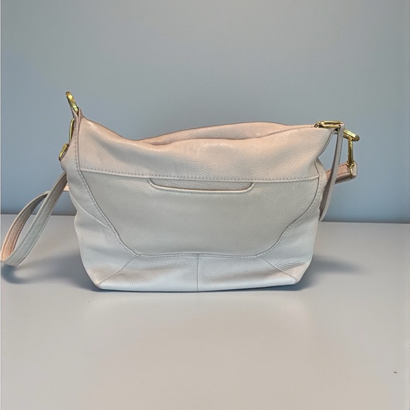 ✨ Hobo Leather Crossbody Bag Beige Stone Gold Hardware | Timeless Everyday Chic - Picture 4 of 6